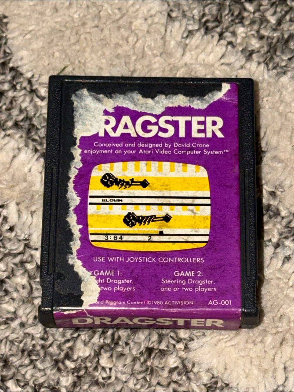Dragster Atari Video Game Cartridge As Is Vintage Classic Old Tested Works Great